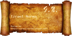 Izrael Norma névjegykártya